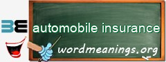 WordMeaning blackboard for automobile insurance